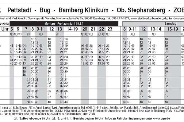 Linie 918 Fahrplan von Pettstadt nach Bamberg Linie 918 Fahrplan von Pettstadt nach Bamberg